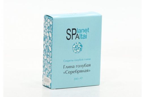 Планета Спа Алтай Глина серебряная голубая, глина косметическая, для лица и тела, 200 г, 1 шт.